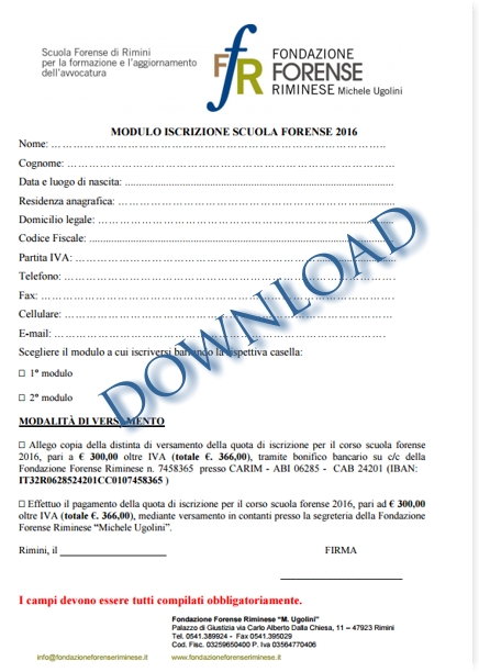Scarica il Modulo